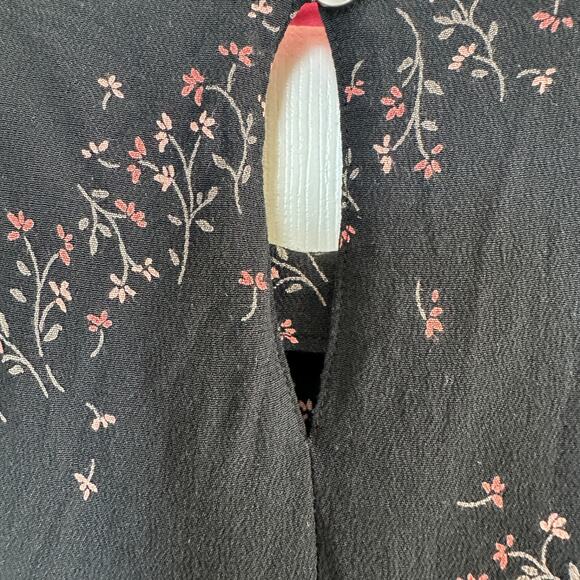 eddie bauer black floral midi dress romantic sleeveless flowy petite 16 - Picture 3 of 5